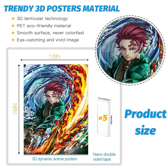 Demon Slayer: Kimetsu no Yaiba
Manga series 3D ANIME FAN POSTER CHANGING EFFECT - Picture 7 of 10